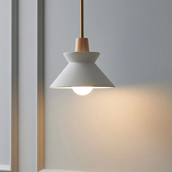 Nordic Metal Wood Hanging Lamp Modern Pendant Light