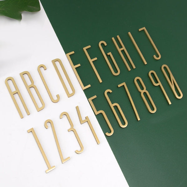 House Number Customization：7cm / 3” Self Adhesive Gold House Numbers Solid Brass House Numbers